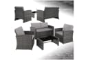 tectake Loungeset Rattan 5-tlg. Grau UV-beständig mit Kissen Bild 3