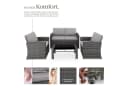 tectake Loungeset Rattan 5-tlg. Grau UV-beständig mit Kissen Bild 4