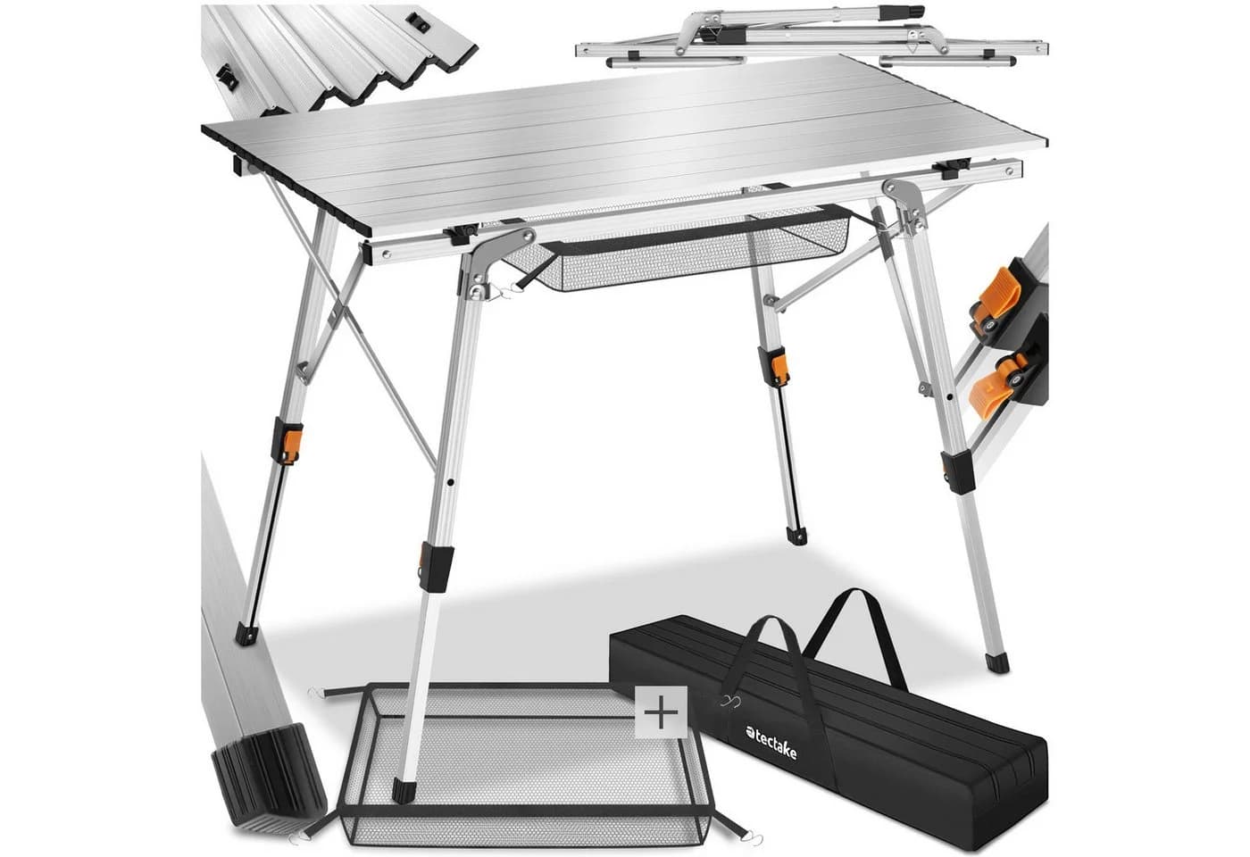 tectake Campingtisch Aluminium Klappbar Silber - Bild 3