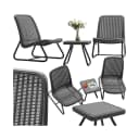 tectake Sitzgruppe Modica 3-tlg. Rattanoptik Grau Stahl Bild 1