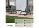 tectake Sitzgruppe Modica 3-tlg. Rattanoptik Grau Stahl Bild 2