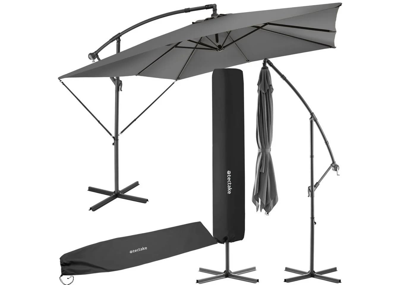 TecTake Sonnenschirm 250x250 cm mit Kurbel und Neigungswinkel - Bild 3