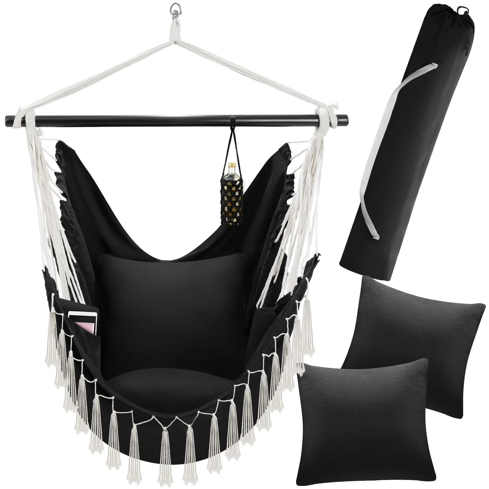 TecTake Hängesessel Malika mit Kissen & Tragetasche