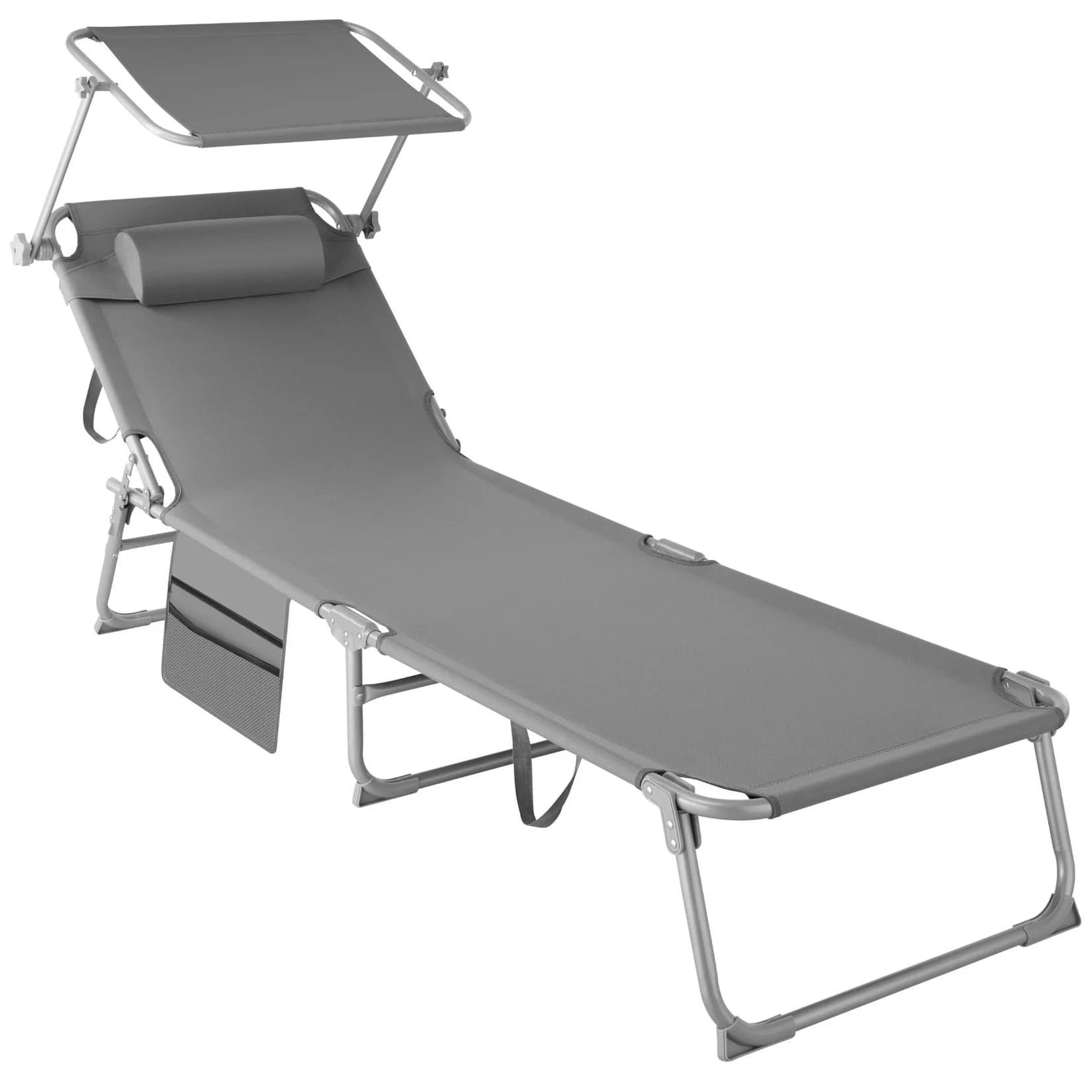 tectake Gartenliege Chloé Grau Verstellbar Klappbar