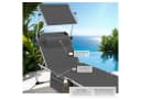tectake Sonnenliege Aurelie Grau Aluminium mit Sonnendach Bild 5