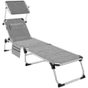 tectake Aluminium Sonnenliege Lorella mit verstellbarer Rückenlehne und Kissen Bild 1