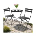 tectake Essgruppe Bistrotisch Set 3-tlg. Schwarz Pulverbeschichteter Stahl Bild 1