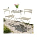 tectake Bistrotisch Set 3-tlg. Beige Klappbar Stahl Bild 1