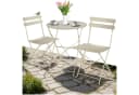 tectake Bistrotisch Set 3-tlg. Beige Klappbar Stahl Bild 3