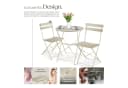 tectake Bistrotisch Set 3-tlg. Beige Klappbar Stahl Bild 4