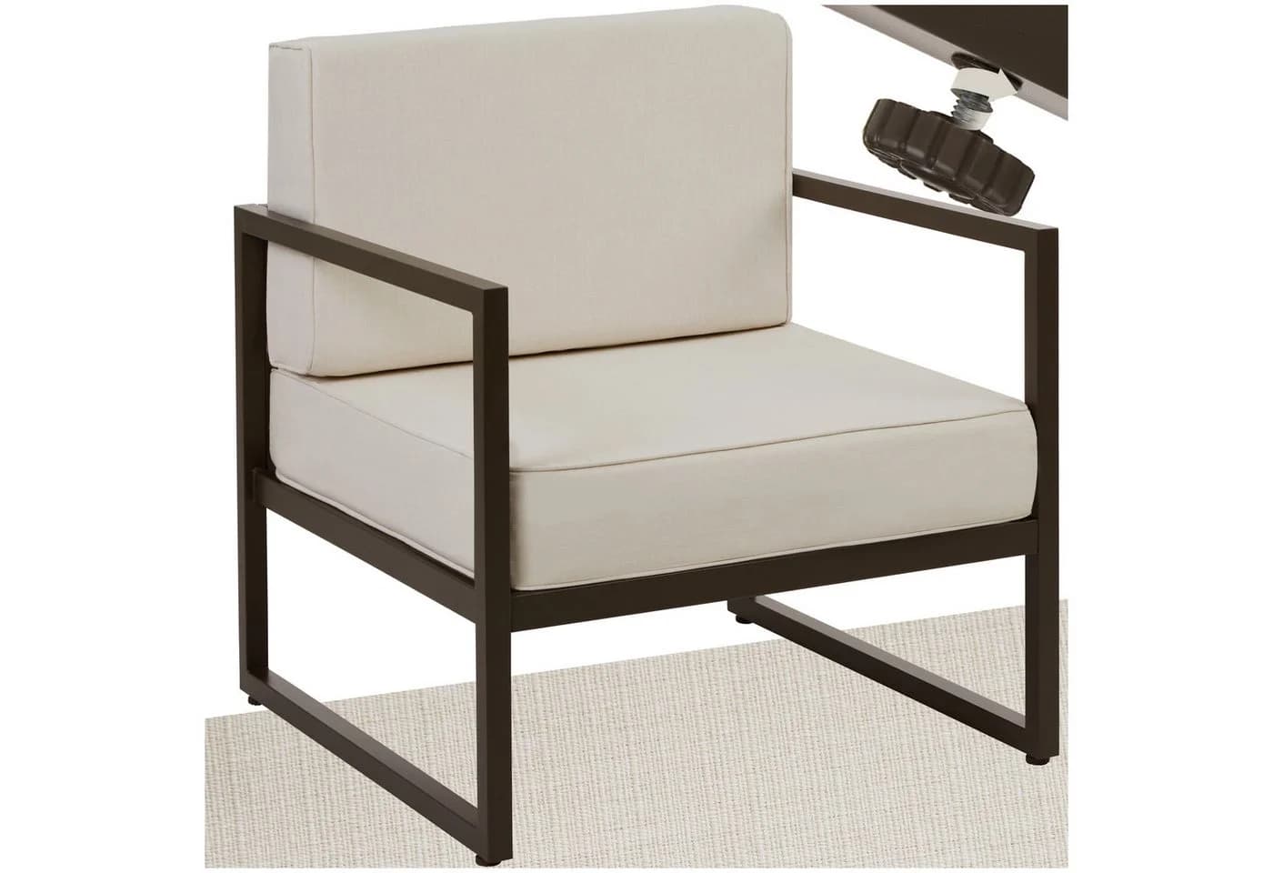 tectake Gartenstuhl Comosa Braun/Beige mit dicken Polstern - Bild 3