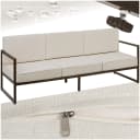 tectake Garten-Loungesofa 3-Sitzer Beige/Braun Pulverbeschichtetes Stahlgestell Bild 1