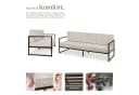 tectake Garten-Loungesofa 3-Sitzer Beige/Braun Pulverbeschichtetes Stahlgestell Bild 4