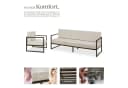 TECTAKE Garten-Loungeset 3-tlg. Beige/Braun Polyester Stahl Bild 4
