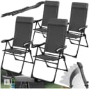 TECTAKE Campingstuhl Müritz Anthrazit 4er Set Faltbar mit Kopfpolster Bild 1