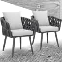 TECTAKE Gartenstuhl Balkonstuhl Rope-Design Grau 2er Set Bild 1