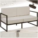 tectake Garten-Loungesofa 2-Sitzer Pulverbeschichtetes Stahlgestell Bild 1