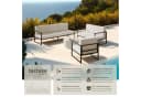 tectake Garten-Loungeset 3-tlg. Pulverbeschichteter Stahl 14 cm Polster Bild 2