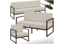 tectake Garten-Loungeset 3-tlg. Pulverbeschichteter Stahl 14 cm Polster Bild 3
