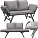 tectake Loungeset Sintra Rattan Gartenlounge Hellgrau/Schwarz Bild 1