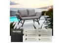 tectake Loungeset Sintra Rattan Gartenlounge Hellgrau/Schwarz Bild 2