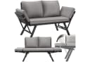 tectake Loungeset Sintra Rattan Gartenlounge Hellgrau/Schwarz Bild 3