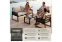 tectake Gartenlounge-Set 4-tlg. Grau Rope-Design Aluminium Bild 1
