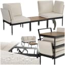 tectake Gartenlounge-Set 3-tlg. Aluminium Grau mit verstellbarer Lehne Bild 1