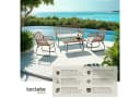 TECTAKE Rattanlounge Molfetta XL 4-tlg. Sitzgruppe Beige mit Glasplatte Bild 2
