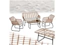 TECTAKE Rattanlounge Molfetta XL 4-tlg. Sitzgruppe Beige mit Glasplatte Bild 3