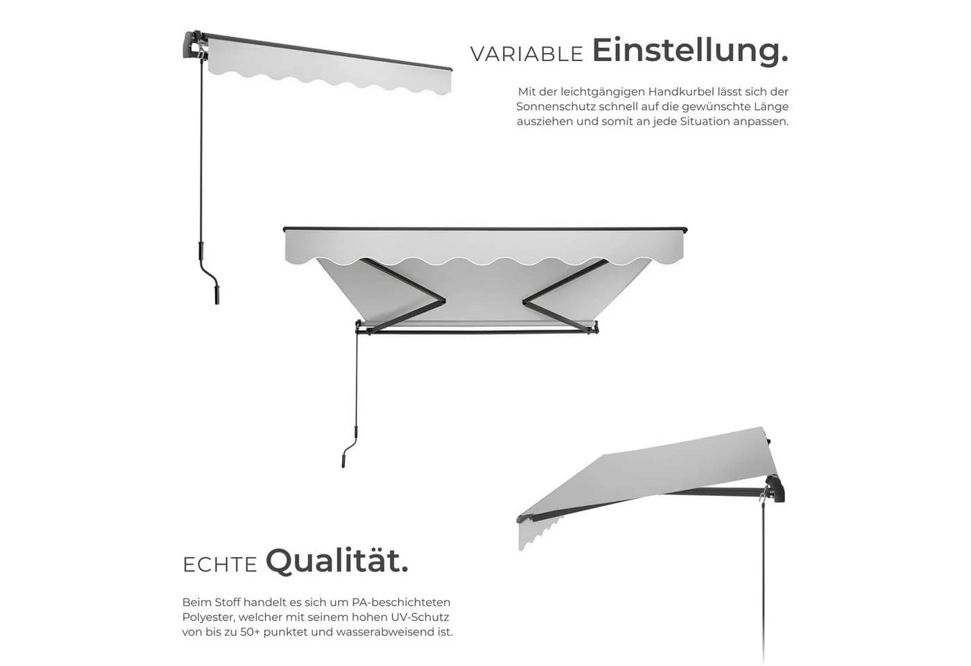 tectake Gelenkarmmarkise Ornella mit Wandhalterung - Bild 4