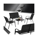 tectake Gartenlounge-Set Nora 4-tlg. Schwarz Stahl Textilene Bild 1