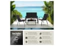 tectake Gartenlounge-Set Nora 4-tlg. Schwarz Stahl Textilene Bild 2