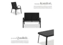 tectake Gartenlounge-Set Nora 4-tlg. Schwarz Stahl Textilene Bild 4