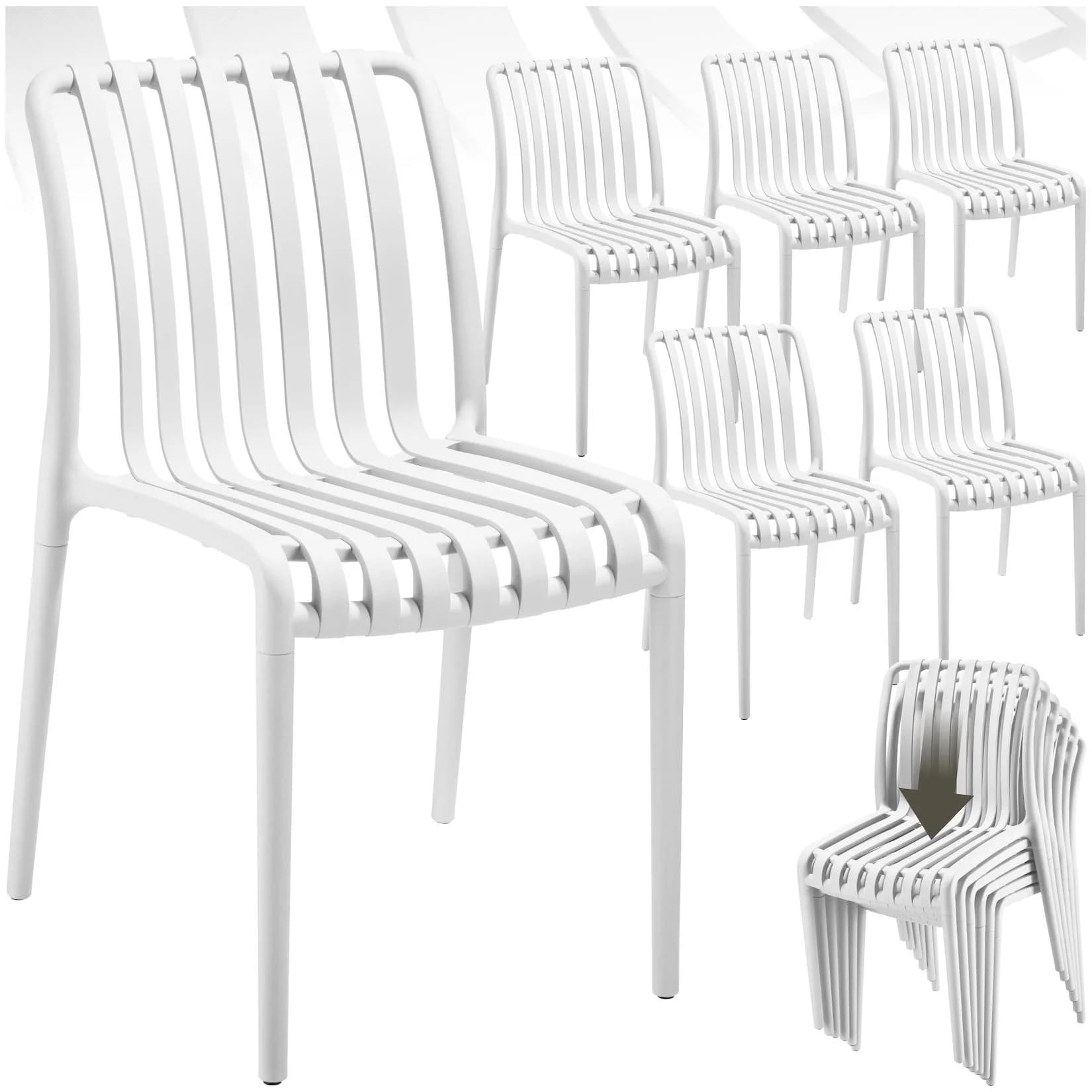 TECTAKE Gartenstuhl Alcudia 6-tlg. Beige Stapelbar