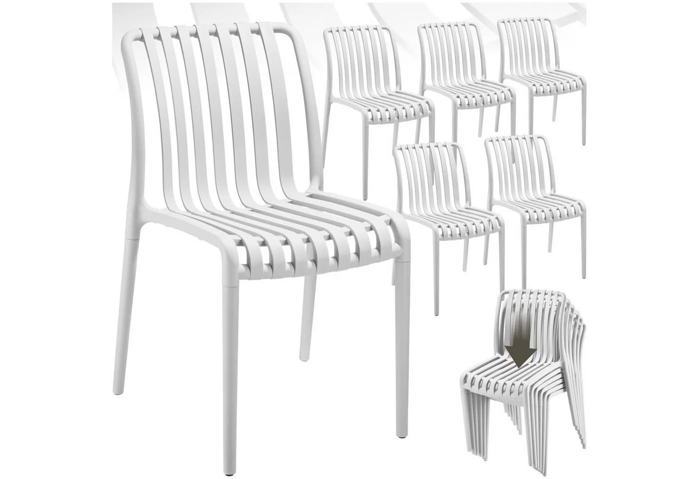 TECTAKE Gartenstuhl Alcudia 6-tlg. Beige Stapelbar - Bild 3