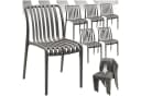 TECTAKE Gartenstuhl Alcudia 6er-Set Grau Stapelbar Wetterfest Bild 2