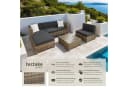 tectake Loungeset Rattan 6-tlg. Beige/Grau Aluminium Bild 1