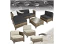 tectake Loungeset Rattan 6-tlg. Beige/Grau Aluminium Bild 2