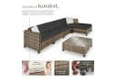 tectake Loungeset Rattan 6-tlg. Beige/Grau Aluminium Bild 3