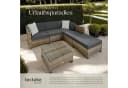 tectake Loungeset Rattan 6-tlg. Beige/Grau Aluminium Bild 4