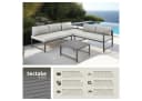 tectake Gartenlounge-Set Aluminium 3-tlg. Grau mit verstellbarer Lehne Bild 1