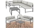 tectake Gartenlounge-Set Aluminium 3-tlg. Grau mit verstellbarer Lehne Bild 2
