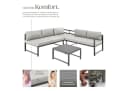 tectake Gartenlounge-Set Aluminium 3-tlg. Grau mit verstellbarer Lehne Bild 3