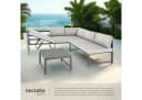 tectake Gartenlounge-Set Aluminium 3-tlg. Grau mit verstellbarer Lehne Bild 4