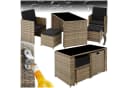 tectake Sitzgruppe Rattan 5-tlg. Natur/Schwarz Poly Rattan Bild 2