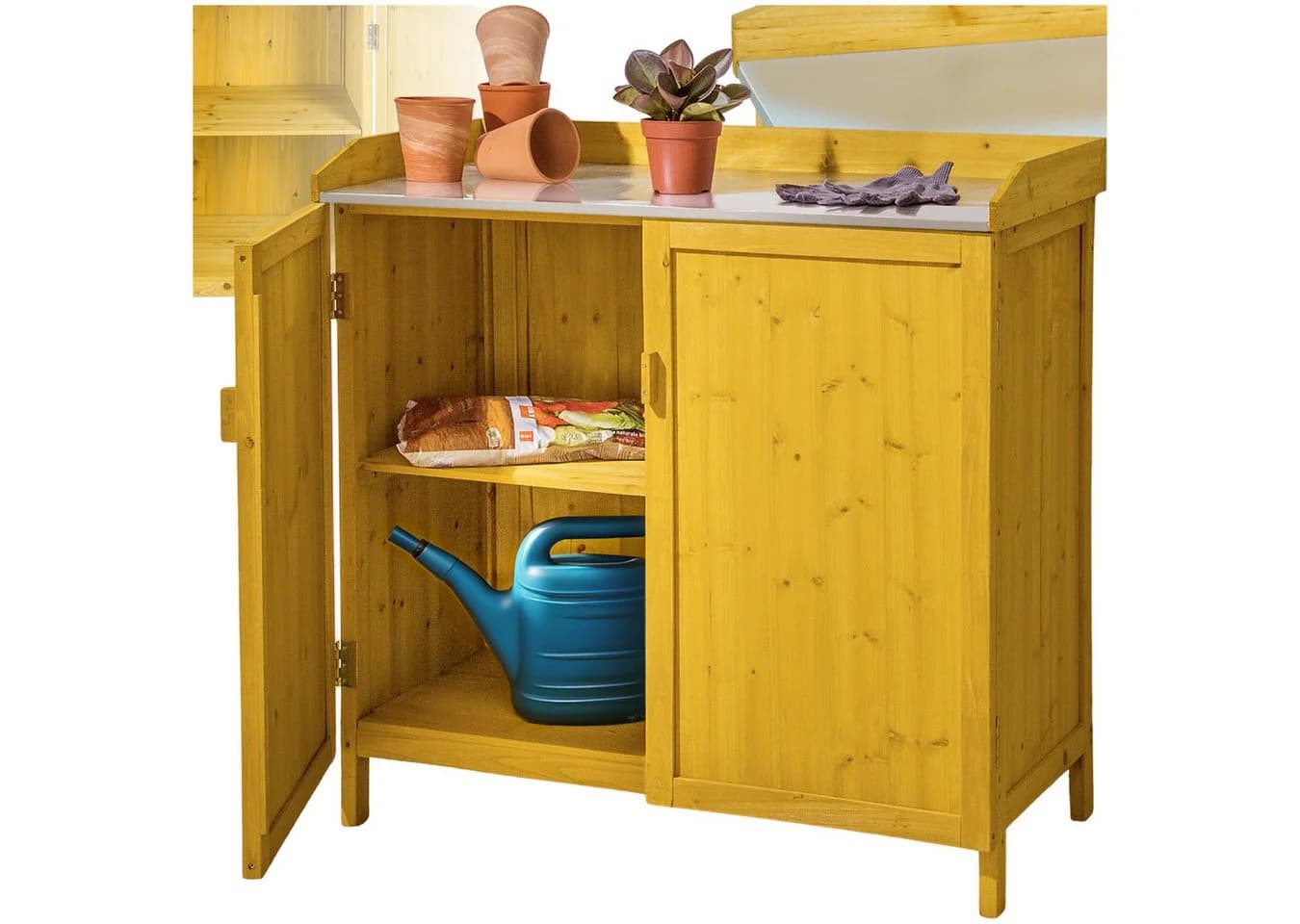 tectake Pflanztisch Vita mit Unterschrank und Arbeitsplatte - Bild 2