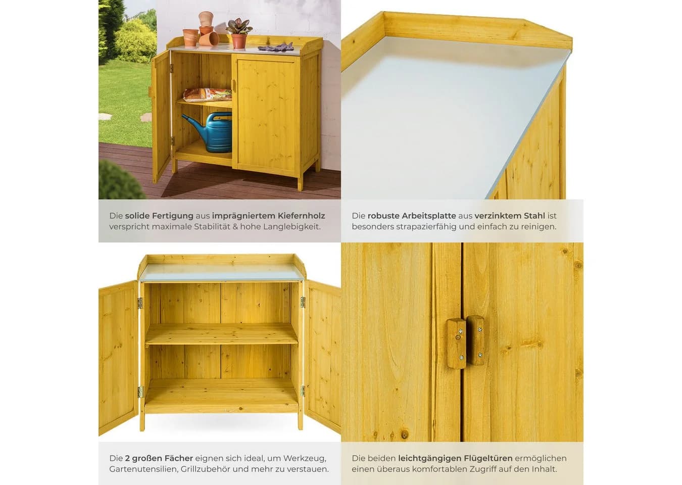 tectake Pflanztisch Vita mit Unterschrank und Arbeitsplatte - Bild 4