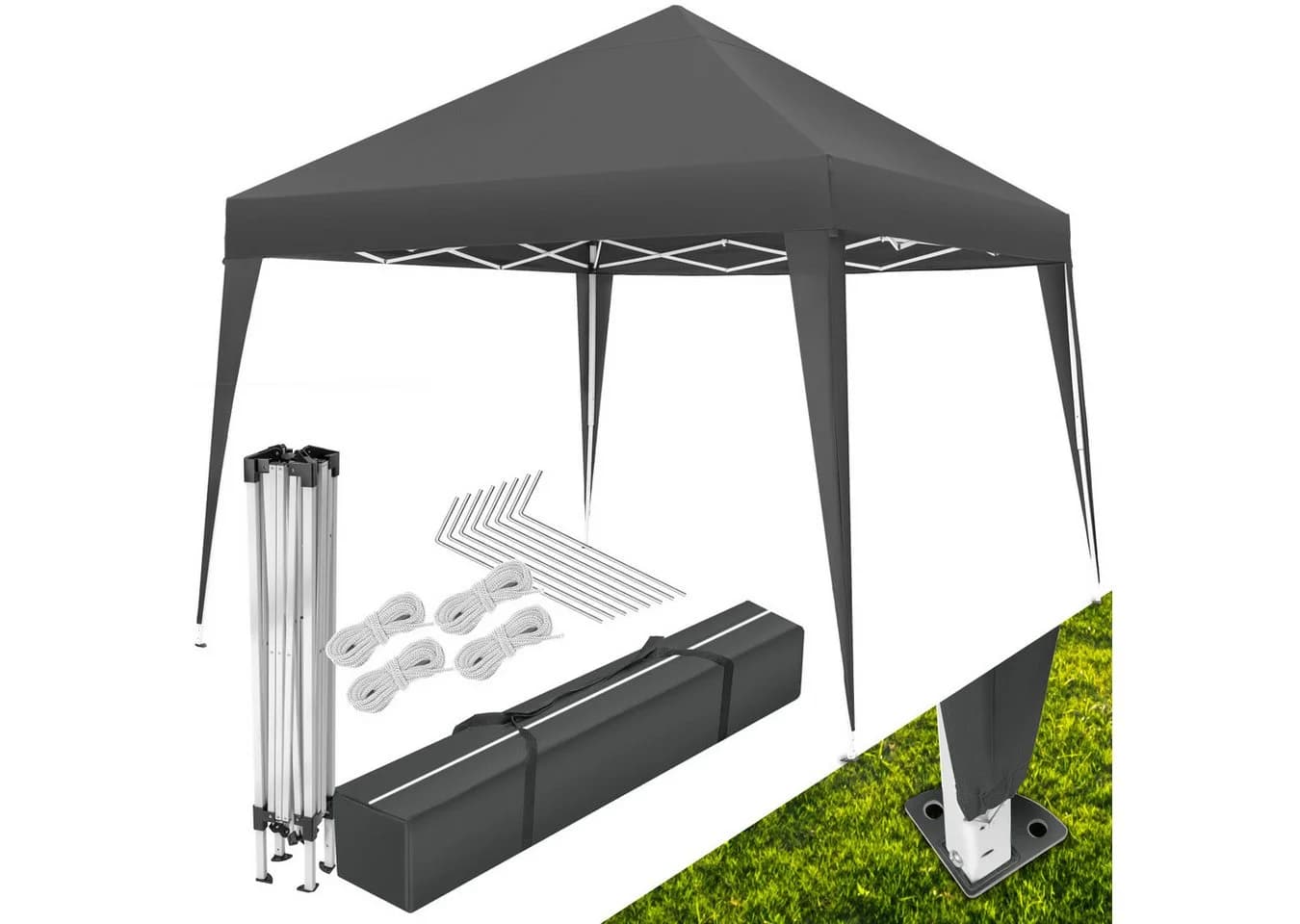 TECTAKE Pavillon Linosa Grau Faltbar Wasserabweisend - Bild 2