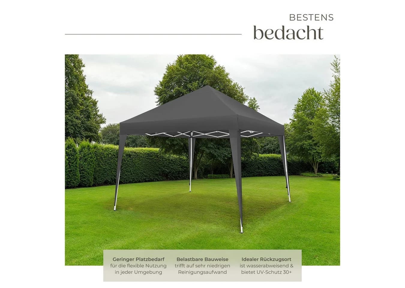 TECTAKE Pavillon Linosa Grau Faltbar Wasserabweisend - Bild 3